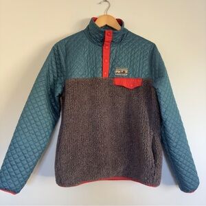 Patagonia Mixed Snap-T Pullover blue orange and gray Size: M